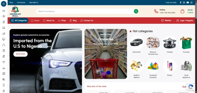 Shopping Mall Website Development