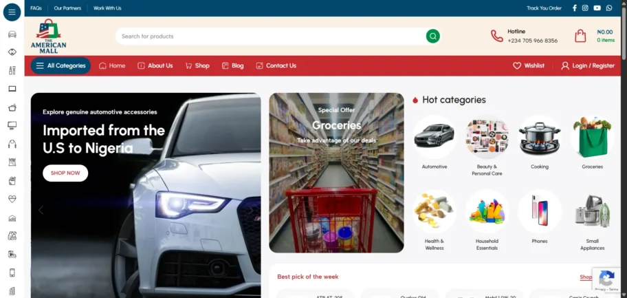 Shopping Mall Website Development
